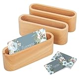 Kreative Hölzerne Visitenkartenhalter, 3Pcs Visitenkartenhalter Holz, Visitenkartenständer aus Holz, Hochstabil Visitenkartenständer, Visitenkartenhalter für Ausstellung, Messe, Empfang, Büro