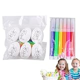 Uozonit Malen von Ostereiern, Osterkunstaktivitäten, 6 x Eierfärbe-Set, Ostereiersuche, Osterkorbfüller für Mädchen und