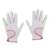 SM SunniMix 2 Stü Kinder Kinder Junior Griff Elastische Atmungsaktive Golfhandschuhe, 17