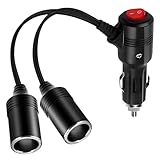 iwontalersy Auto Zigarettenanzünder Verteiler,1 bis 2 KFZ Auto Zigarettenanzünder Stecker,für 12V/24V Wohnwagen,Autos,LKWs