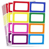89mm × 57mm Namensschilder Aufkleber, bunte Namensetiketten, 120 Stück Klebe Etiketten Beschreibbar, Geeignet für Aufbewahrungsboxen, Umzugskartons, Tragetaschen und Kleidungsstücke (8 Farben)