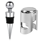 Sektverschluss, 1 Stück Sektflaschenverschluss und 1 Stück Weinflaschenverschluss, Flaschenverschluss, Sektverschluss Flaschenverschluss für Wein Champagner Prosecco Bier Spirituosen Sammlung