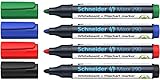 Schneider Maxx 290 Marker (für Whiteboards und Flipcharts, Rundspitze 2-3 mm Strichstärke, rückstandsfrei trocken abwischbar, hohe Qualität, kräftig und farbintensiv) Etui mit 4 Farben