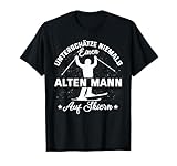 Lustig Unterschätze niemals einen alten Mann auf Skier Ski T-Shirt