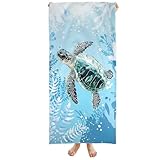 Strandtuch Mikrofaser für Kinder, 70 x 150 cm Schildkröte Handtuch Kinder, Schnell Trocknende Badetuch Kinder Saugfähig, Weiches & Leichtes Beach Towel für Strand, Pool, Fitnessstudio, Spa
