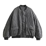 OKGD Damen Lose Bomber jacke Damenjacke-Bildfarbe-L