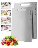 Titan Schneidebrett, S316Ti Edelstahl Titanium Cutting Board, Doppelseitiges Lebensmittel Grade Schneidebrett, Titanium Cutting Board für Fleisch, Brot, Gemüse & Obst