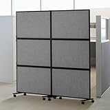 VEVOR Raumteiler Trennwand Paravent Schallschutzwand Doppelpanel, tragbare Bürotrennwand mit Polyester und Stahlkabinenwand, Raumtrenner (171 x 93 x 39 cm), Dunkelgrau