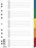 DONAU Register / Trennblätter aus Buntem stabilem Öko PP DIN A4 225x297mm, 11-fach gelocht, für die Ordner-Organisation im Büro