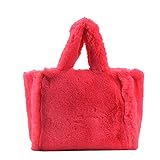 Woaikeyu Damen Umhängetasche Plüsch Schultertasche Es ist niedlich lässig Umhängetasche Große Kapazität Handtasche für Damen und Mädchen, Rosa