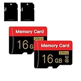 Micro-SD-Karte, 16 GB, mit SD-Adapter, High-Speed-Speicherkarte für Tablet, Kamera, Drohne, 16 GB, Rot / Schwarz, 2 Stück