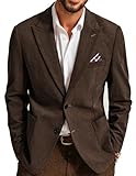 PJ PAUL JONES Jackett Herren Anzugjacken Vintage Blazer Elegante mit Reverskragen Tweed Sakko Espresso L