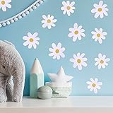 36 Stück Wandtattoo Kinderzimmer Weiß Gänseblümchen Selbstklebend Wandtattoo Wandsticker Wanddeko Diy Wandaufkleber Boho Für Mädchen Und Jungen Babyzimmer Schlafzimmer Kinderzimmer Deko（Weiß）