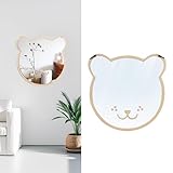 CXNXFD 22cm*23cm Acryl Spiegel Wand Pappelholz Paneelen Niedliche Tier Bär Muster Kinderzimmer Anhänger Schlafzimmer Zimmer Layout Wanddekoration
