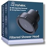 MyHalos gefilterter Duschkopf für Hartwasserfilter – Hochdruck-Chlor-Duschkopffilter für Hartwasser-Enthärter-Duschkopf, einfache Installation, für Haare und Haut, Filterung (schwarz)