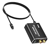 DA Wandler, Fokky 192kHz DAC Digital zu Analog Audio Konverter, SPDIF Koaxial Toslink zu Analog Stereo, Analog Stereo 3,5 mm Audio,1M optischem Kabel unterstützt HDTV DVD Blu-ray Sky Spielekonsole