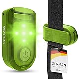 VELMIA Sicherheitslicht [2er Set] für maximale Sicherheit durch Sichtbarkeit I Reflektoren für Kinder, mit Anti-Break Clip Halterung und Klettbänd zur optimalen Befestigung, LED Beleuchtung, Hund