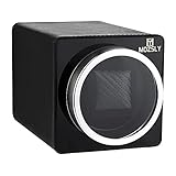 MOZSLY Einzel-Uhrenbeweger für Automatikuhren mit leisem Motor und 12 Drehrichtungen Schwarz Leder