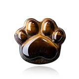 QINJIEJIE Katzenpfote Kristall Tigerauge Dekostein Handschmeichler Geschenke für Katzenliebhaber Frauen Katze Geschenk Glücksbringer Silvester mini Geschenke