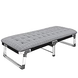 GLFNB Terrassen-Loungesessel, Gäste-Klappbett, Feldbett mit Matratze, Klappbett für Zuhause, einfaches Mittagsbett, Büro, Marschbett für Erwachsene, Siesta-Loungesessel, Krankenhaus-Begleitbett, 2