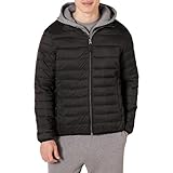 Amazon Essentials Herren Verstaubare, Leichte, Wasserabweisende Pufferjacke (Erhältlich In Big & Tall), Schwarz, M