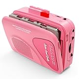 Kassettenrekorder, AM/FM-Radio, Walkmaner Tragbarer Kassettenrekorder, Aufnahme auf Kassette, Integrierter Lautsprecher, Manuelle Aufnahme – T201 (Rosa)