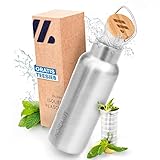NORDMUT® Edelstahl Trinkflasche isoliert + Teesieb | Thermosflasche spülmaschinengeeignet | Isolierflasche für Kinder und Erwachsene | Wasserflasche auslaufsicher | 750 ml | mit praktischem Teesieb