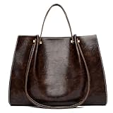 Waniki Handtasche Damen Groß Elegant Umhängetasche PU Leder Schultertasche Einfache Tote Bag Mittelgroß Shopper Tasche Multi-tasche Beuteltote Hobo Tragetasche für Arbeit Schule Büro Lässig