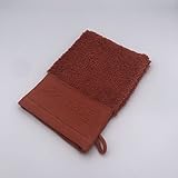 NYDEL - Waschhandschuh Terracota, 15 x 21 cm, 100 % Biobaumwolle, sehr saugfähig, 700 g/m²