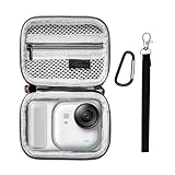 LiLiTok Tragbare Mini-Tasche für Insta360 Go Ultra, Schutzhülle PU wasserdichte Aufbewahrungstasche Kompaktkamera-Taschen mit Hand-Lanyard und Haken (Grau)