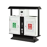 FACAZ Mülleimer für den Außenbereich Mülleimer aus verzinkter Platte，Großer Recyclingbehälter mit 2 Inneneimern zur Verwendung im Garten，Deck，Oder Patio-Mülleimer für den Außenbereich
