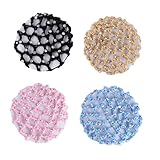 Veemoon 4 Stück Teiliges Elastisches Haarnetz für Dutt Frisuren Leichtes Polyester Snood Haarnetz mit Rüschen Atmungsaktiv und Langlebig Geeignet für Ballett Tänzerinnen Krankenschwestern