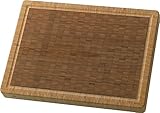 ZWILLING Schneidbrett aus massiven Bambusholz mit Saftrille, beidseitig nutzbar, groß, 42 x 31 cm, Silber