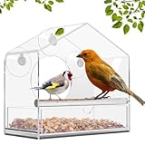 Vogelfutterstation für Fenster, für den Außenbereich, Vogelfutterhaus mit transparentem Fenster, Vogelfutterstation aus transparentem Acryl, für Fenster – Vogelhaus für Mama, Oma, Liebhaber