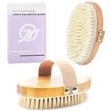 FREATECH 2 Stück Trockenbürste Körperbürste Set mit Weichen & Harten Naturborsten, Peelingbürste Badebürste Duschbürste Massagebürste zur Entfernung Cellulite, Förderung Durchblutung und Lymphdrainage