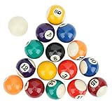 Fictory Mini Resin Billardkugeln, Mini Pool Ball Billard Set, 16PCS umweltfreundliche 38MM Harz Kinder Billard Ball Spielzeug Mini Billardtisch Zubehör für Spielzimmer, Bars, Sport