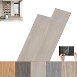 ACXIN PVC Bodenbelag, Vinylboden Selbstklebend Klick Vinylboden Laminat Klebevinyl, Holz-Effekt (Rauchgrau, 2,5 m²(18 stück))