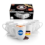 12 Stück Kaffeebecher 300ml aus hochwertigem echtem Porzellan - Tassen zum Bemalen - in Geschenkbox