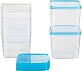 Kigima Tiefkühldose Quadratisch 11x11x9,5 cm 0,75L (6 STK) Hellblau