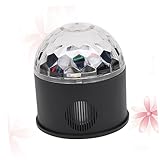 VINTORKY 1Stk Bühnenlicht mit Sprachsteuerung led bühnenlicht kristallkugel lampe mini lichter Mini-Lampe tragbare rotierende Lichter Musik buntes Licht dekorativer Scheinwerfer Black