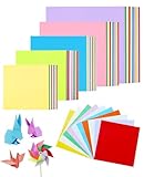 ALONK 500 Blatt Buntes Bastelpapier, 20 Farben Tonpapier in 5 Größen (10x10/13x13/15x15/17x17/20x20cm) Bastelpapier Bunt für DIY-Kunst, Bastelprojekte & Kinderhandwerk