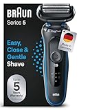 Braun Series 5 Elektrorasierer, EasyClean Rasierer Herren, Wet & Dry, Geschenk Mann, Made in Germany, 51-B1000s, blau