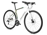 ROCKBROS RND CB1 Trekking Fahrrad Kohlenstofffaser, 20 Gang Trekkingrad Crossbike Hydraulische Scheibenbremse, für Herren Damen 700C L Grün