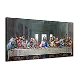ZHONGYUTONG Das letzte Abendmahl Leinwand Bild mit Rahmen Leonardo da Vinci Berühmte Gemälde Reproduktion Klassische Jesus Kunstdruck für Küche Schlafzimmer Wohnzimmer (30x60cm)
