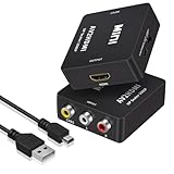 RCA auf HDMI Adapter AV auf HDMI Adapter,av to hdmi 1080P Mini RCA Composite CVBS Audio Video Konverter Unterstützt PAL/NTSC Kompatibel mit PC/Laptop/PS4/TV/STB/VHS/VCR/Blue-Ray