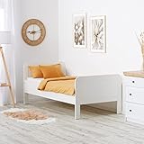 Homestyle4u Komfortbett Bett Senioren Seniorenbett 90x200 Komforthöhe Weiß Holz Leichter Einstieg extra hoch