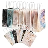 Geschenktüte, Papiertüten mit Henkel, Geschenktüten mit Namensanhänger und Bandrolle, Tüten Mitgebseltüten (Bunt)