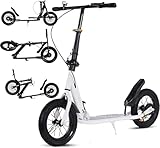City Roller Erwachsene 150 Kg Tragkraft 290Mm Big Wheel Scooter, Klappbarer Cityroller Mit Handbremse Und Bremse, Tretroller Kinder Ab 7, Höhenverstellbar Kickscooter 1