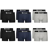 Fullluwaa Boxershorts Men Herren 10er/12er Pack Retroshorts Männer Trunks Baumwolle Unterwäsche Weiche und Ideale Passform(Ohne Kratzenden Zettel)