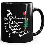 MoonWorks® Kaffee-Tasse Ein Glühwein swei Glühwein-Tasse Weihnachten schwarz unisize